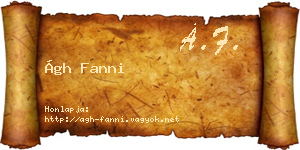 Ágh Fanni névjegykártya