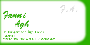 fanni agh business card