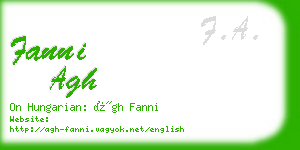 fanni agh business card